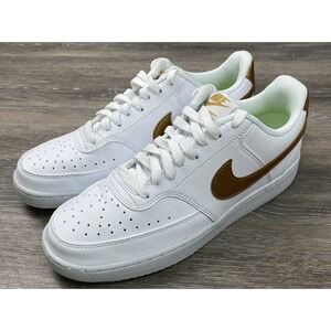 Size 10 - Nike Court Vision Next Nature Low‎ White Metallic Gold W DH3158-105